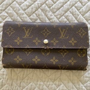 Louis Vuitton Monogram Canvas Long Flap Wallet, Used